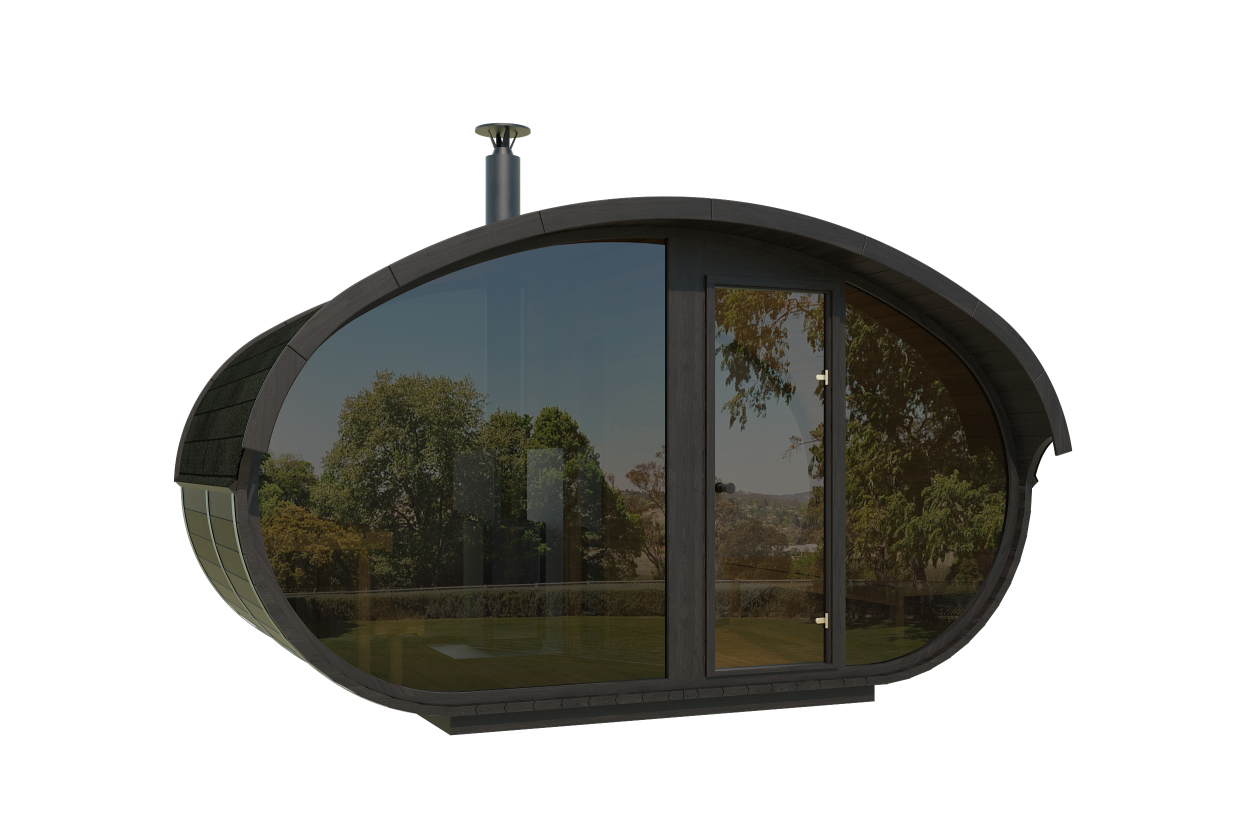 frida 240 dt oval (mushroom) sauna with overhang