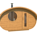 frida 240 dt oval (mushroom) sauna with overhang