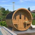 kaja 250 t barrel sauna with porch