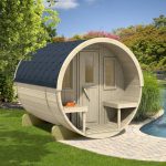 kaja 250 t barrel sauna with porch