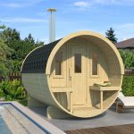 kaja 280 t barrel sauna with porch