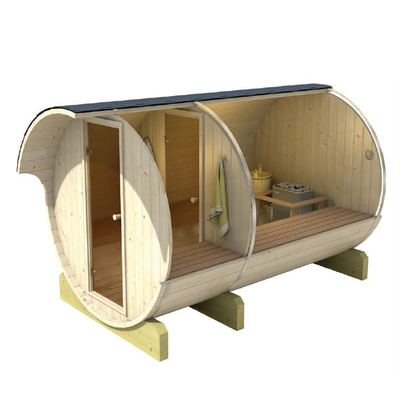 kaja 330 ot barrel sauna with overhang