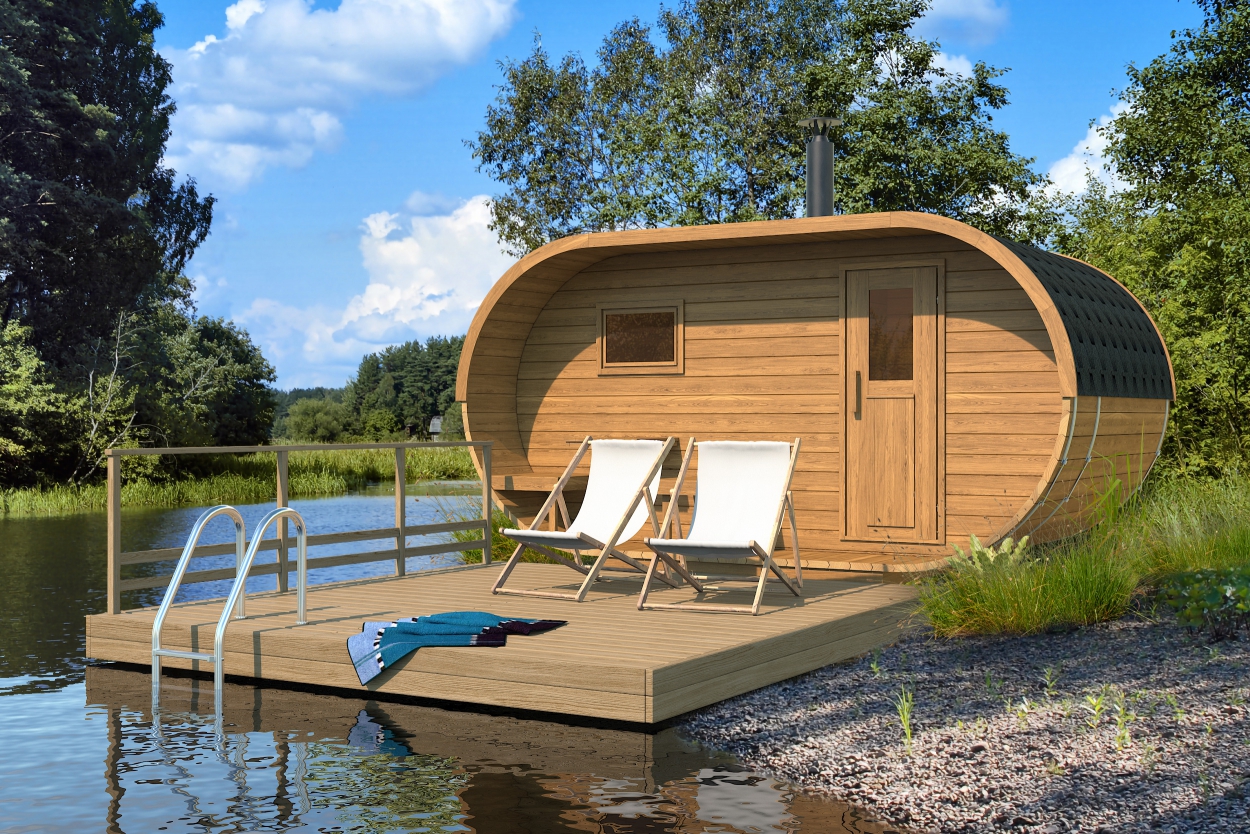 ulla t oval sauna with terrace (flat roof)